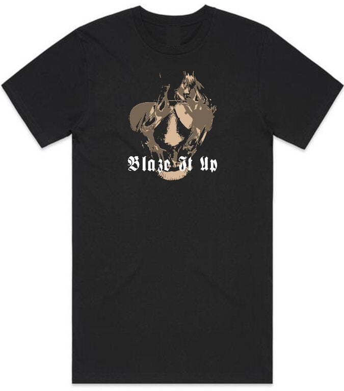 K-Diller® Melbourne Australia Mens T-Shirt, Black, Modern Fitted, Crew Neck, Short Sleeve, Blaze It Up, Hip Hop, Music, Festival, Chronic Graphic Tee.