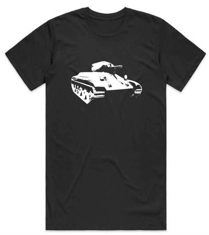K-Diller® Melbourne Australia Mens T Shirt, Coal, Slim Fit, Crew Neck, Short Sleeve, T34, Military, Army Tank, Graphic Tee.