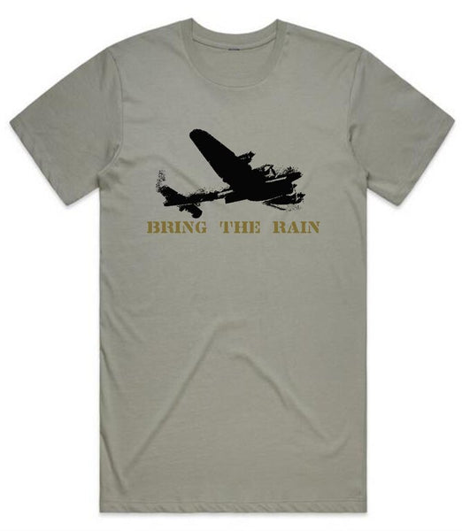 K-Diller® Melbourne Australia Mens T-Shirt, Oyster, Slim Fit, Crew Neck, Short Sleeve, Bring The Rain, Fighter Bomber Plane, Army, Military, Navy, Graphic Tee.