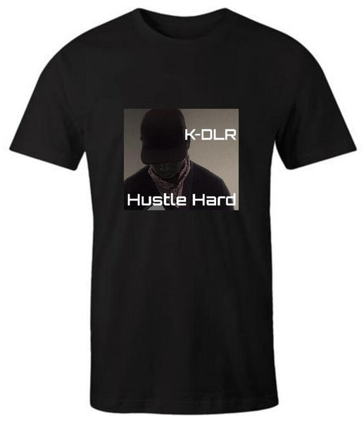 K-Diller® Melbourne Australia Mens T Shirt - Black, Modern Regular Fit, Crew Neck, Short Sleeve, Hustle Hard, Logo Graphic Tee.